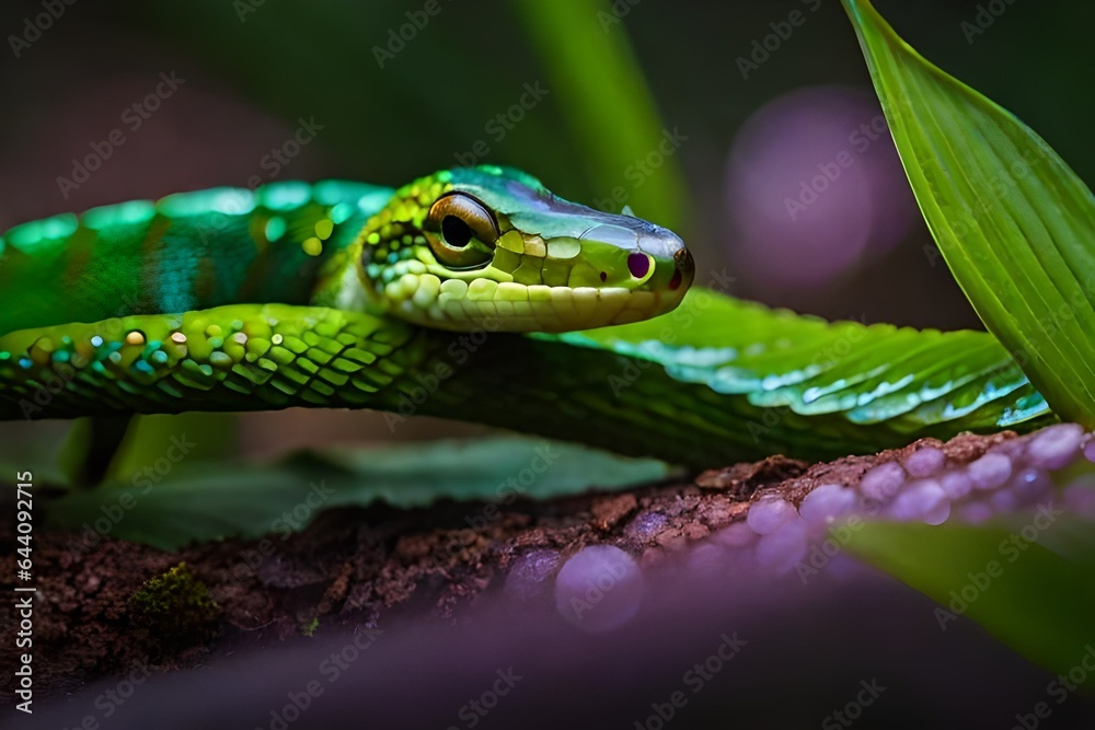 Fototapeta premium snake in the garden