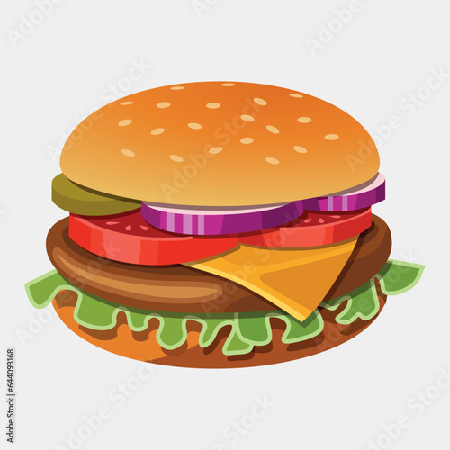 hamburger vector icon isolated on white background