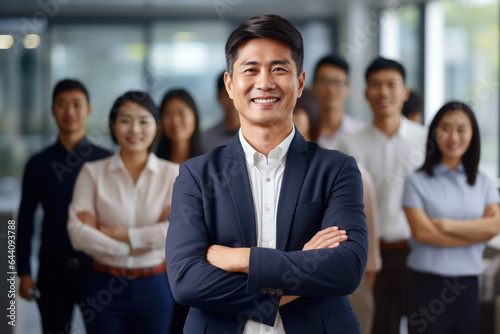 Group of Asian business people in an office