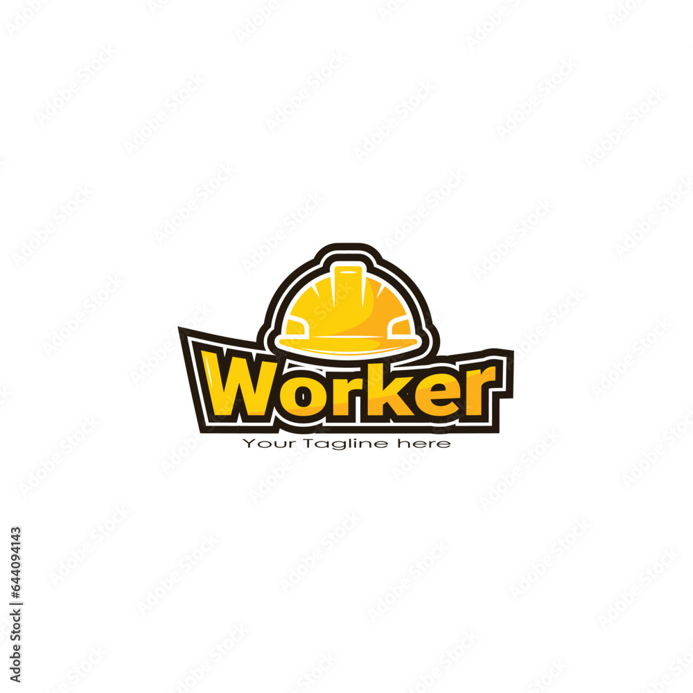Contruction hat or worker logo vector graphics Contruction hat or worker logo vector graphics