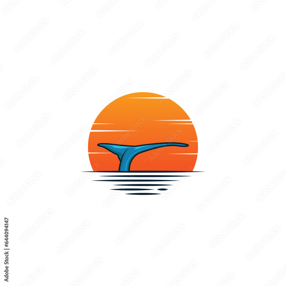 Whale tail logo vector graphics Whale tail logo vector graphics