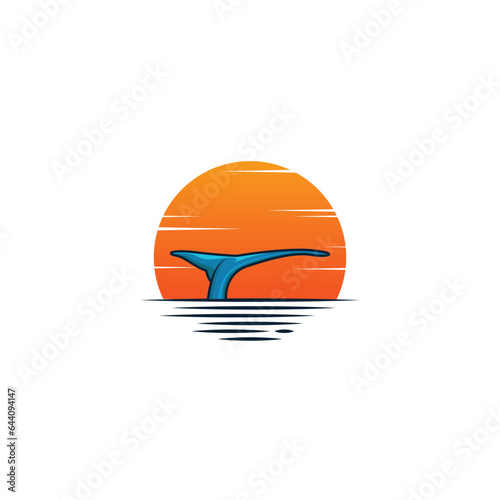 Whale tail logo vector graphics