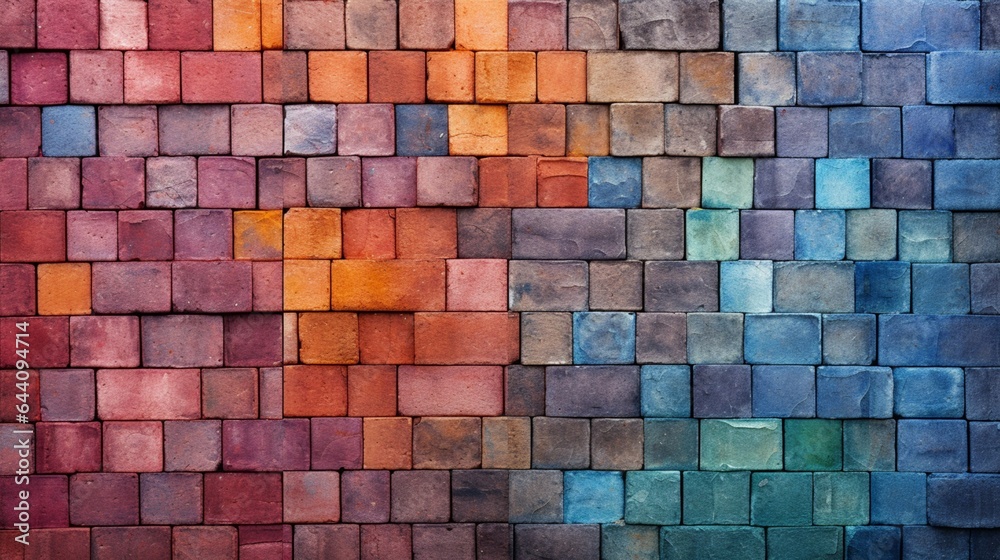 abstract aged multicolored painted baked earthen clay brick blocks, colorful architectural structure design, exterior wall background, wallpaper, backdrop, building decoration, painting, creativity abstract aged multicolored painted baked earthen clay brick blocks, colorful architectural structure design, exterior wall background, wallpaper, backdrop, building decoration, painting, creativity