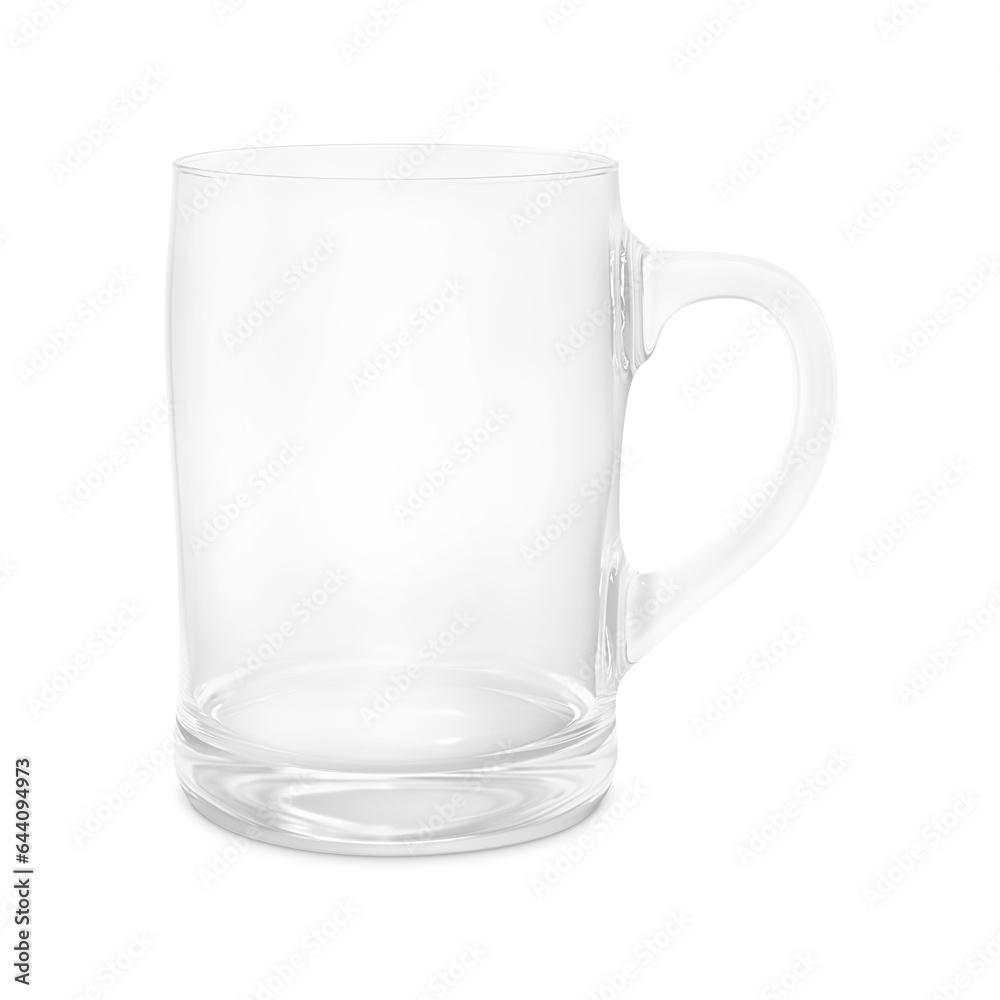 A Transparent Acrylic Mug isolated on a white Background