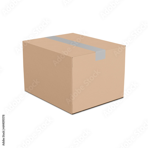 Cardboard Box Mockup isolated on a white Background