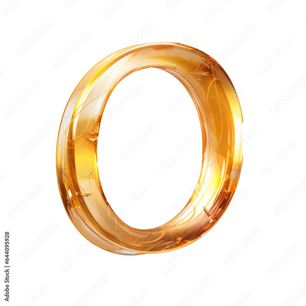 Number 0 gold on transparent background Number 0 gold on transparent background