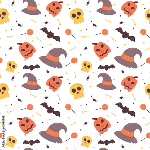 Wallpaper Mural Halloween pattern in seamless style. Torontodigital.ca