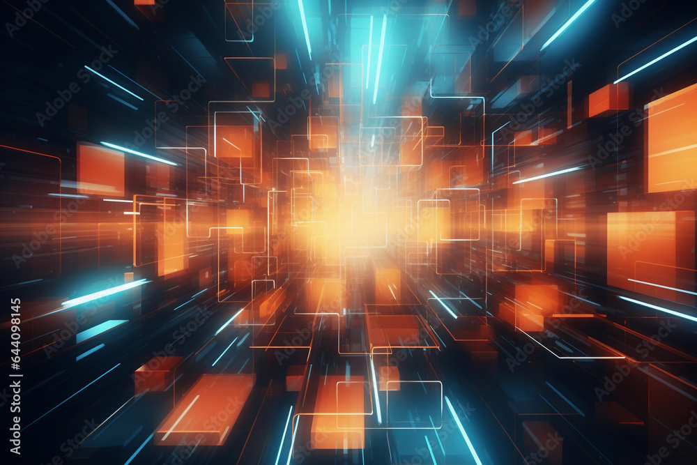 Obraz premium Abstract technological background in space. Universe and multiverse concept