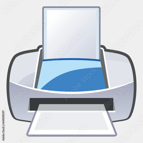 printer vector icon isolated on white background photo