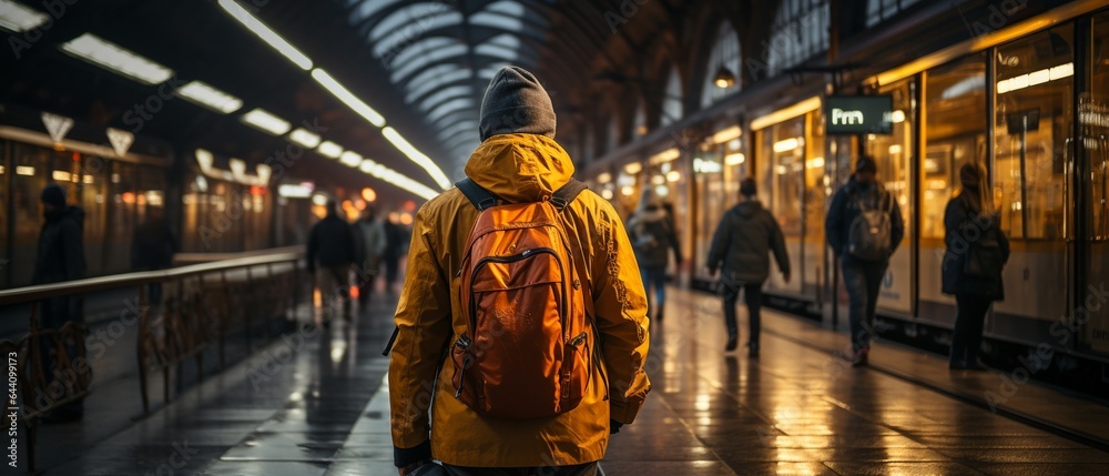 Obraz premium Rushing passengers in the tube station.