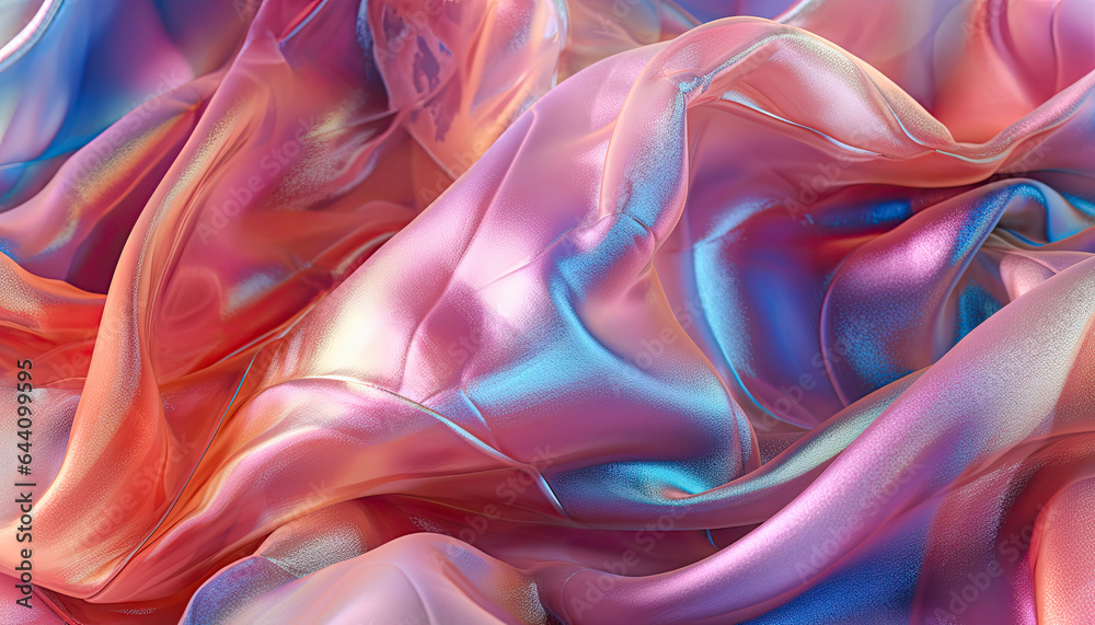 Obraz premium Silky Fabric in Gradient of Colors,Colorful Abstract Background in Pink, Blue