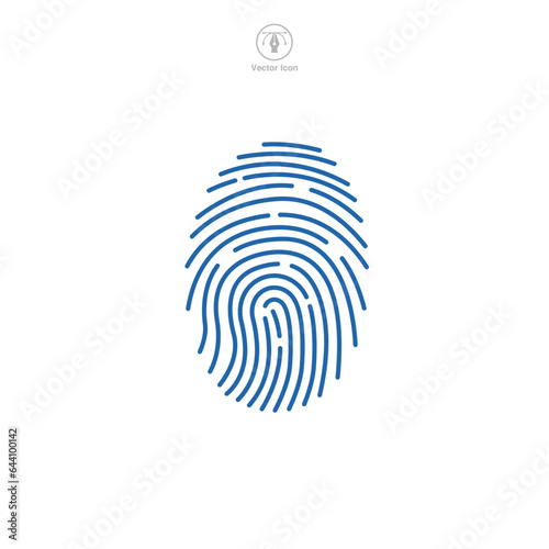 Fingerprint icon symbol vector illustration isolated on white background