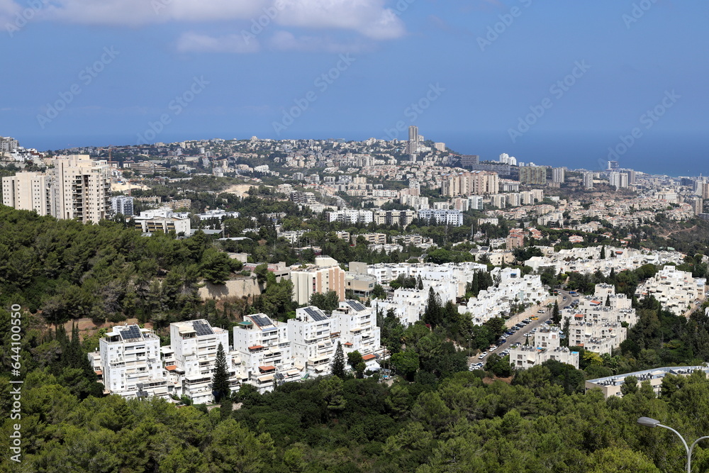 Haifa Israel 30.12. 2022. Haifa is a port city on the Mediterranean coast in northern Israel.