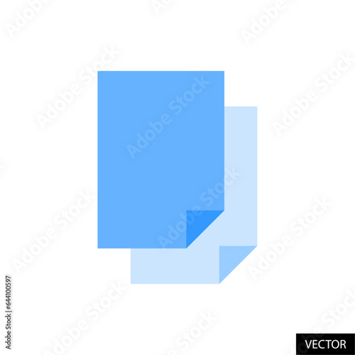 Duplicate, copy content vector icon in flat style design for website, app, UI, isolated on white background. Vector illustration.