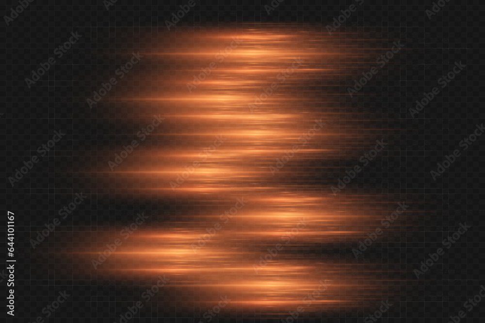  Abstract laser beams of light. Chaotic neon rays of light. Isolated on transparent dark background. Vector illustration. EPS 10