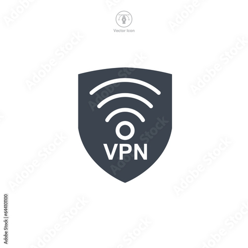 VPN. Virtual Private Network icon symbol vector illustration isolated on white background