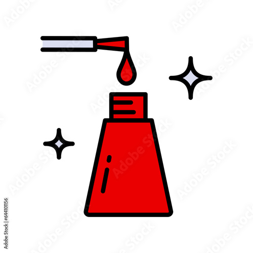 Nail polish bottle color icon, vector sign, simple style pictogram isolated on white. Nail varnish bottle symbol, logo illustration. Flat vector isolated on white background.