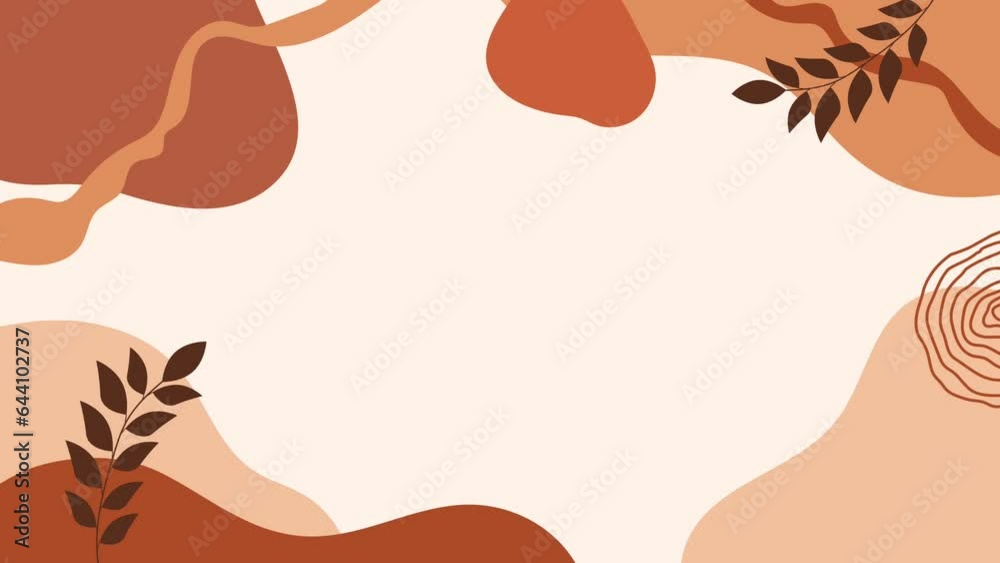 hand drawn abstract organic shapes looping portofolio template background. abstract boho blob animation