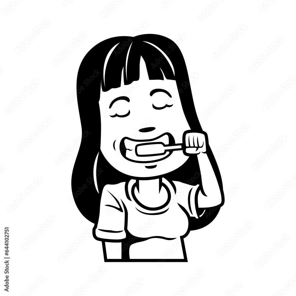 illustration of people daily activities brushing their teeth vector image illustration of people daily activities brushing their teeth vector image