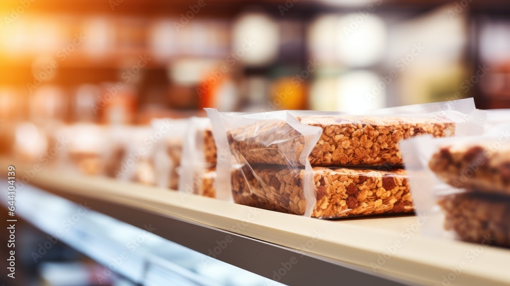 Granola bars in a supermarket Granola bars in a supermarket