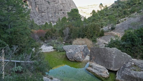 View of the canyon in Els estrets d`Arnes national park in Spain photo