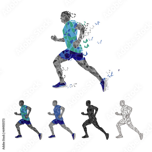 Polygonal Runner Vector © Logo Artist