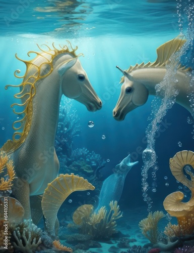 swimming horses