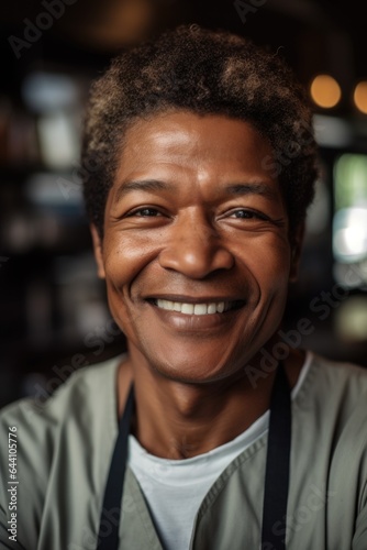 closeup of a business owner smiling at the camera