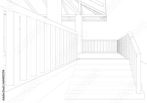 3D illustration of building project