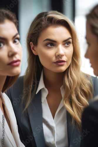 cropped portrait of a group of young businesswomen talking in the office