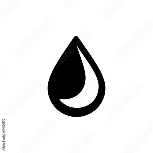 Water or oil drop icon. Simple vector black glyph icon isolated on white background.