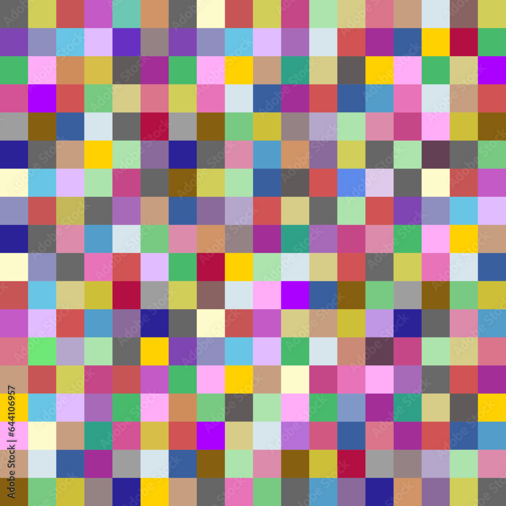 abstract colorful Pixel Art Square, Mosaic or Sensor Background