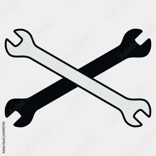 wrench vector icon isolated on white background