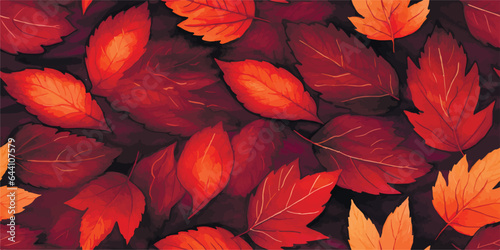 Seamless pattern with acorns and autumn oak leaves in Orange, Beige, Brown and Yellow. Perfect for wallpaper, gift paper, pattern fills, web page background, autumn greeting cards.