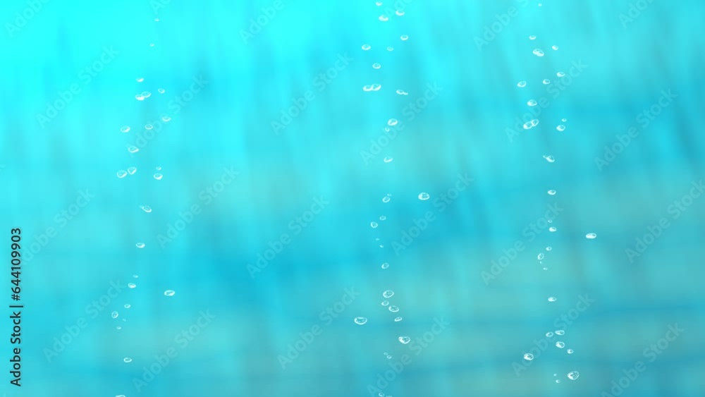 bubbles up blue water background with blight caustics