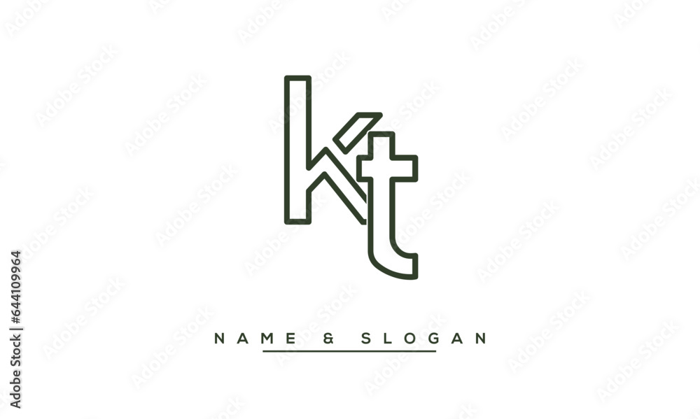 KT, TK, K, T Abstract Letters Logo Monogram KT, TK, K, T Abstract Letters Logo Monogram