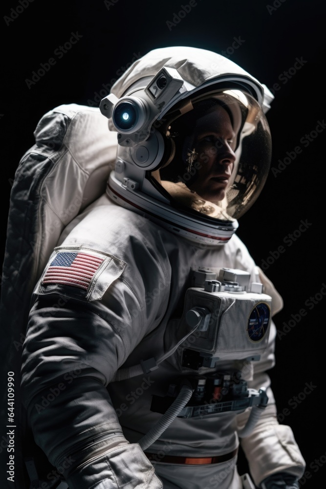 shot of an unrecognizable male astronaut with his spacesuit on in a spacecraft