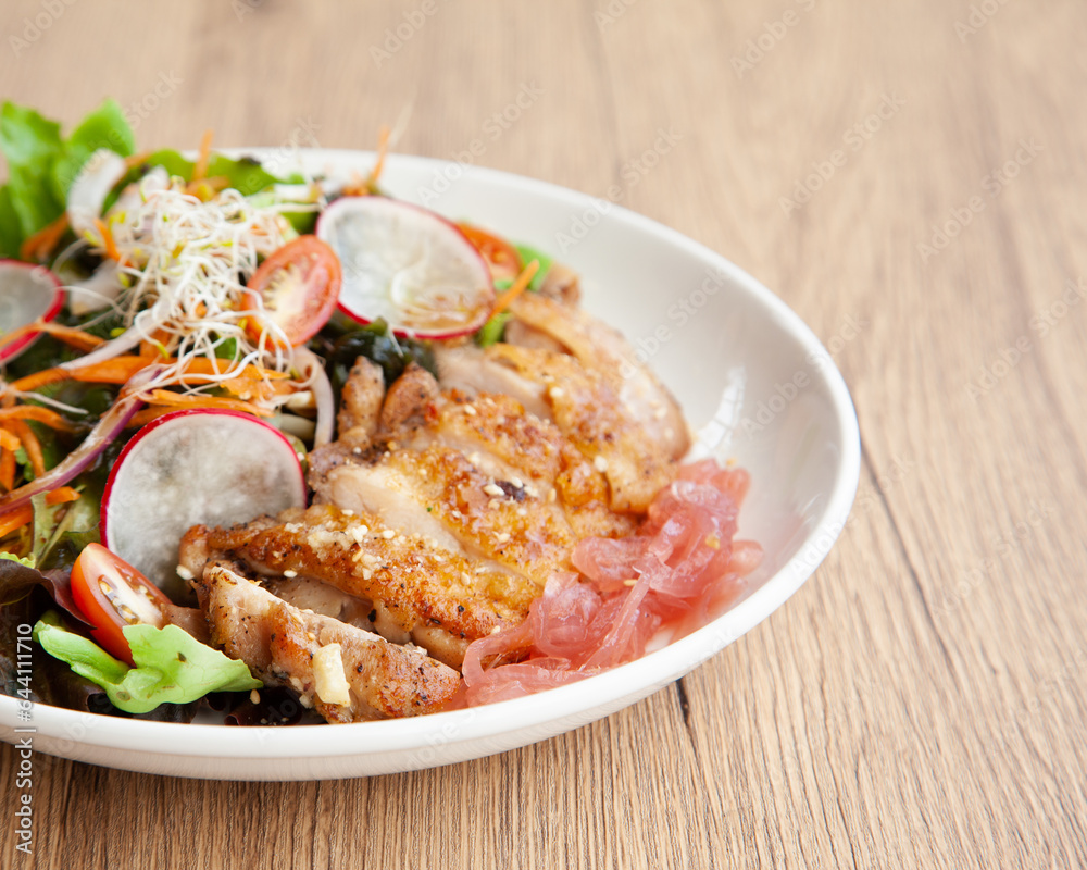 Grilled chicken salad with Japanese sesame dressing Grilled chicken salad with Japanese sesame dressing