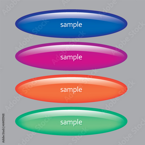oval clear button with colorful