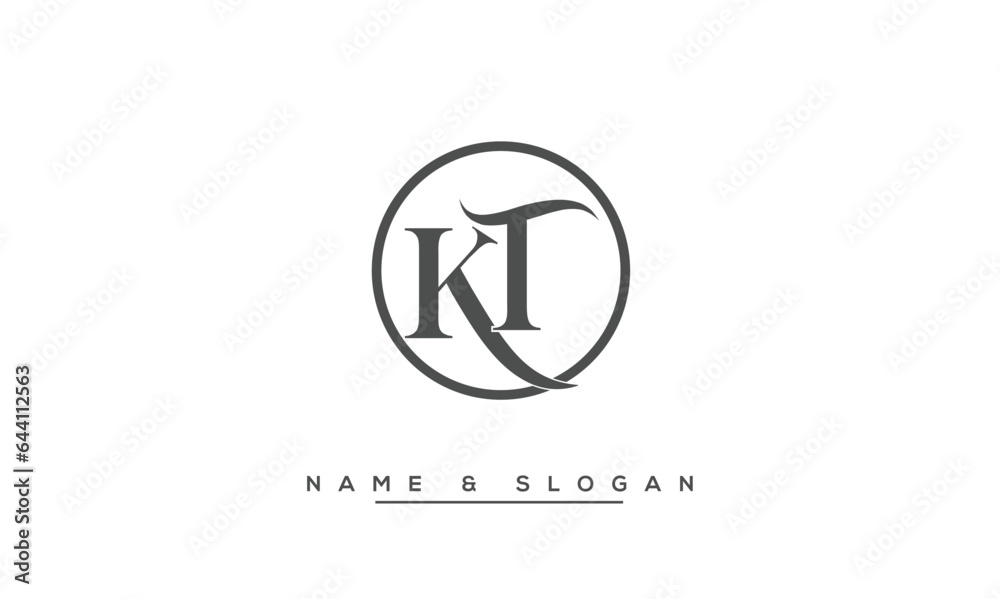 KT,  TK,  K,  T  Abstract  Letters  Logo  Monogram