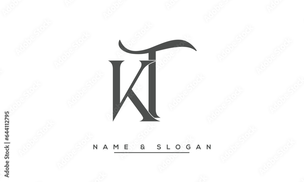 KT, TK, K, T Abstract Letters Logo Monogram KT, TK, K, T Abstract Letters Logo Monogram