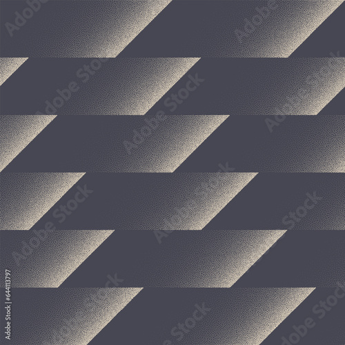 Ultra Modern Seamless Pattern Vector Dotwork Speed Effect Abstract Background. Parallelogram Grid Faded Texture Textile Print For Clothes Or Sportswear. Repetitive Wallpaper Half Tone Art Illustration
