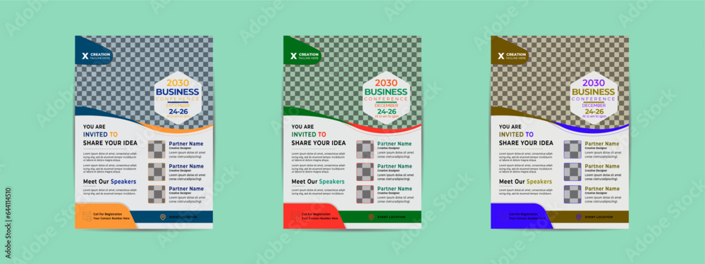 Flyer Design with rectangle and circle Flyer Design with rectangle and circle