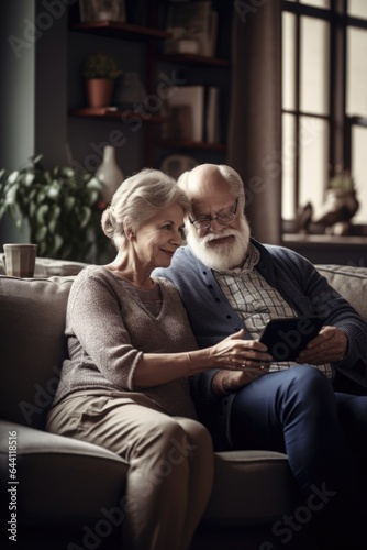 shot of a senior couple using a digital tablet together on the sofa at home
