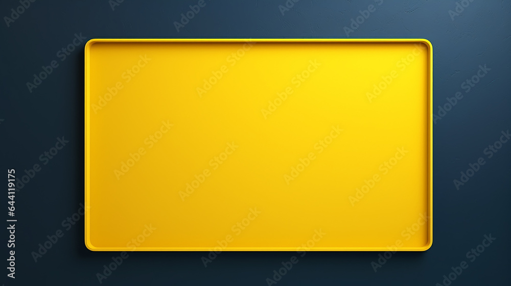 bright yellow rectangular frame on a blue background. bright yellow rectangular frame on a blue background.