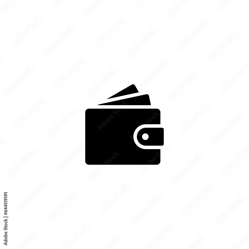 Wallet icon. Simple solid style. Affordable, investment, money, cash, dollar, bill, payment, business, finance concept. Black silhouette, glyph symbol. Vector isolated on white background. SVG. Wallet icon. Simple solid style. Affordable, investment, money, cash, dollar, bill, payment, business, finance concept. Black silhouette, glyph symbol. Vector isolated on white background. SVG.