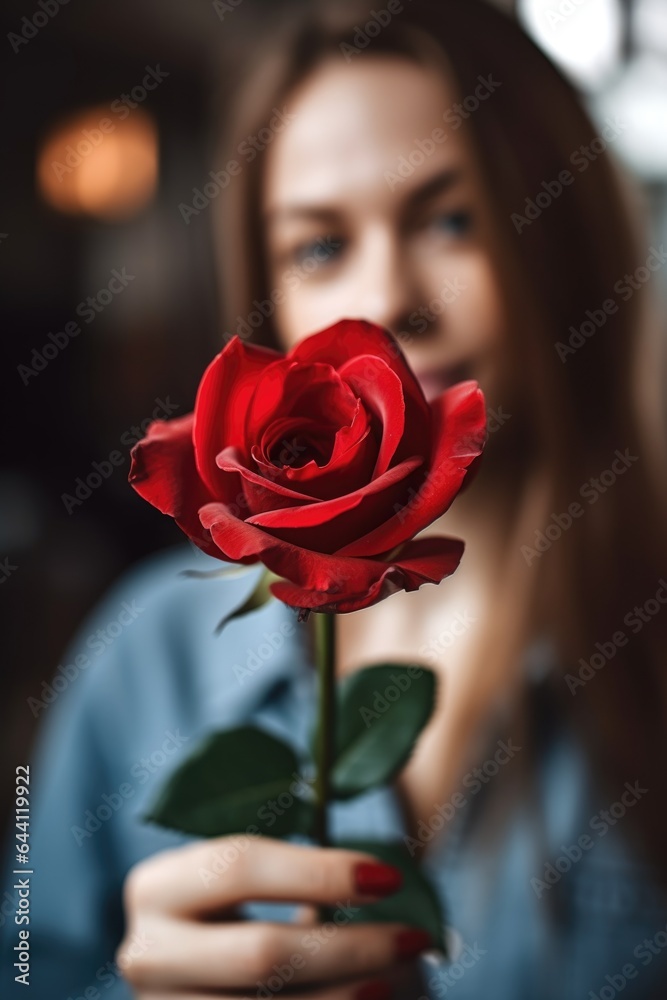 cropped shot of an unrecognizable woman holding a red rose in her hand