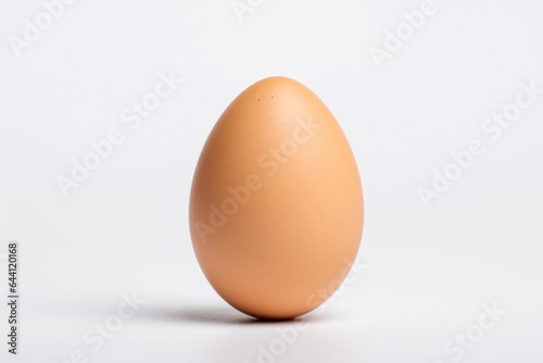 One brown egg isolated on white background