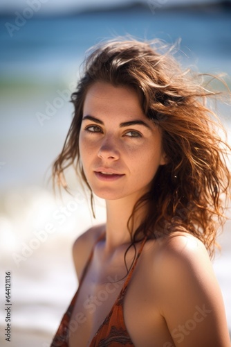 an attractive young woman enjoying a day on the beach