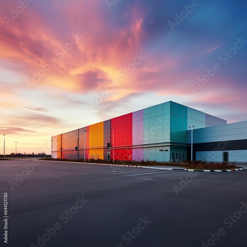 Modern logistics warehouse building structure, Generative ai.